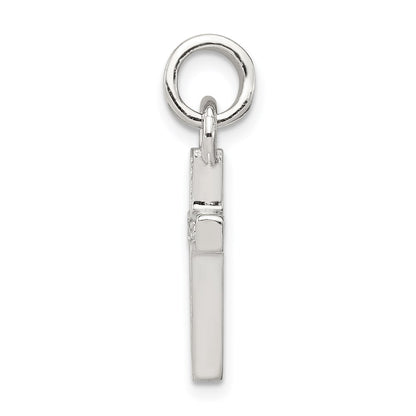 Sterling Silver Rhodium-plated CZ Latin Cross Pendant