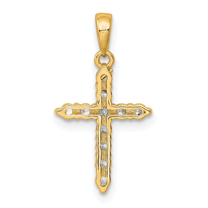 Sterling Silver Gold-plated CZ Cross Pendant