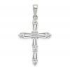 Sterling Silver Rhodium-plated CZ Cross Pendant