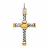 Sterling Silver Antiqued & 18k Gold - plated Cross Pendant
