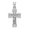 Sterling Silver Rhodium-plated Hollow Latin Crucifix Pendant