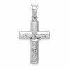 Sterling Silver Rhodium-plated Hollow Latin Crucifix Pendant