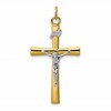 Sterling Silver Platinum-plated & 18k Gold-plated Crucifix Pendant
