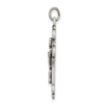 Sterling Silver Antiqued INRI Crucifix Pendant