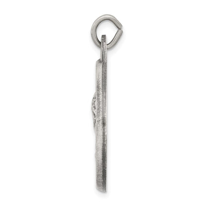 Sterling Silver Antiqued Jesus Medal