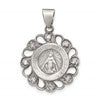 Sterling Silver & CZ Antiqued Blessed Mother Pendant