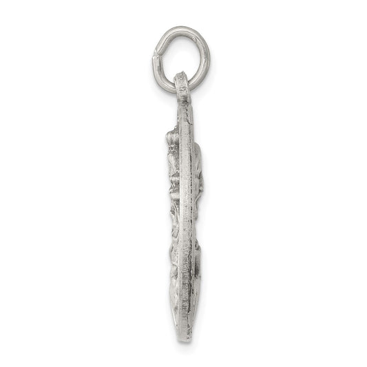 Sterling Silver Antiqued Our Lady of the Holy Scapular Medal