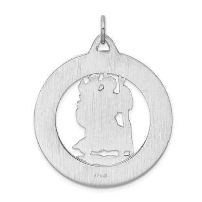 Sterling Silver Rhodium-plated Saint Christopher Medal
