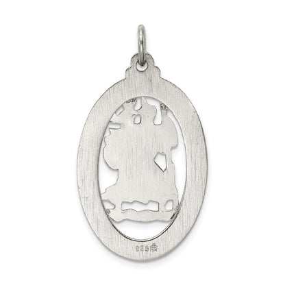 Sterling Silver Rhodium-plated Saint Christopher Medal