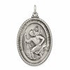 Sterling Silver Antiqued Saint Christopher Medal