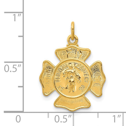 24k Gold-plated Sterling Silver Saint Florian Fireman's Badge Medal