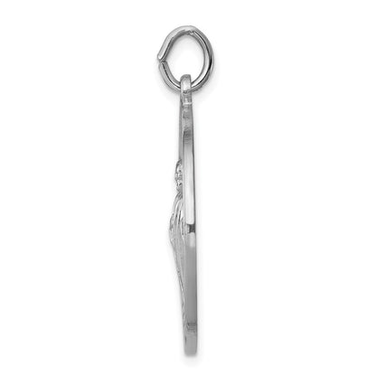 Sterling Silver Rhodium-plated Saint Jude Thaddeus Medal