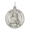 Sterling Silver Antiqued Saint Peter Medal