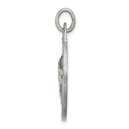 Sterling Silver Antiqued Praying Hands Pendant