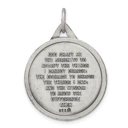 Sterling Silver Antiqued Praying Hands Pendant
