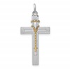 Sterling Silver Platinum-plated & Vermeil Rosary Cross Pendant
