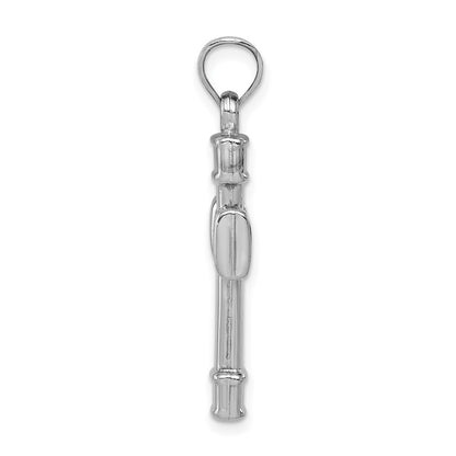 Sterling Silver Rhodium-plated Hollow Reversible Cross Pendant