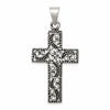 Sterling Silver Antiqued Scroll Cross Pendant