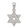 Sterling Silver Rhodium-plated CZ Star of David Pendant