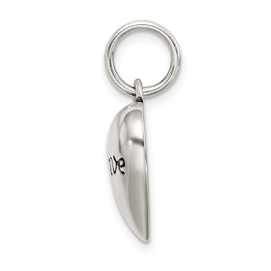 Sterling Silver Antiqued Believe Pendant