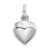 Sterling Silver Rhodium-plated Puffed Heart Charm