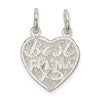 Sterling Silver Best Friends 2-piece break apart Heart Charm
