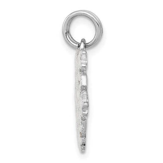 Sterling Silver Rhodium-plated Enameled Snowflake Charm