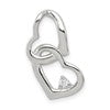 Sterling Silver Rhodium-plated CZ Hearts Pendant