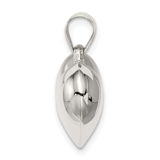 Sterling Silver Rhodium-plated Puffed Heart Charm