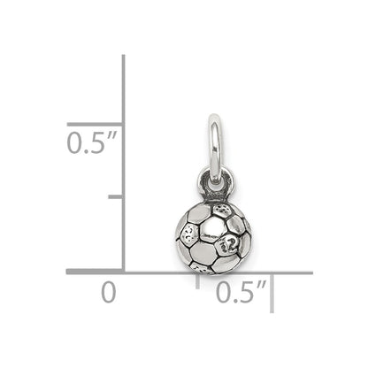 Sterling Silver Antiqued Soccer Ball Char