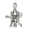 Sterling Silver Antiqued Gemini Zodiac Pendant