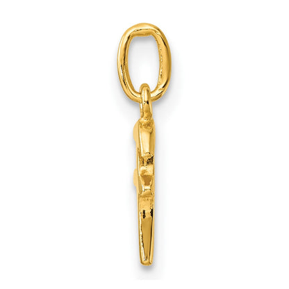 Sterling Silver Gold-tone Polished Letter F Initial Charm