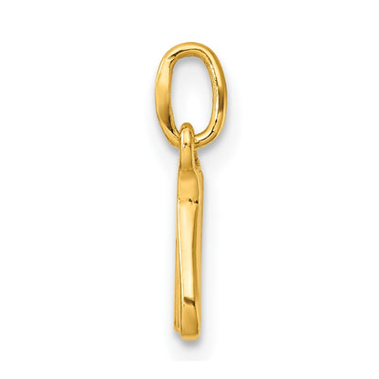 Sterling Silver Gold-tone Polished Letter N Initial Charm