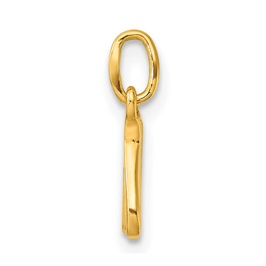 Sterling Silver Gold-tone Polished Letter N Initial Charm