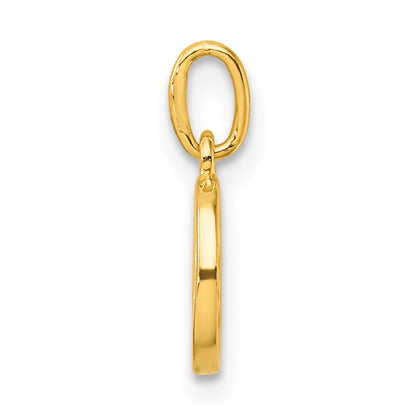 Sterling Silver Gold-tone Polished Letter O Initial Charm