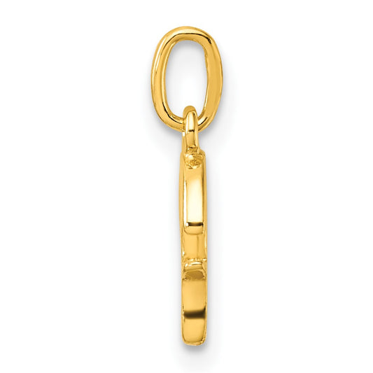 Sterling Silver Gold-tone Polished Letter P Initial Charm