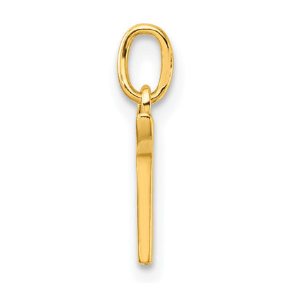 Sterling Silver Gold-tone Polished Letter T Initial Charm