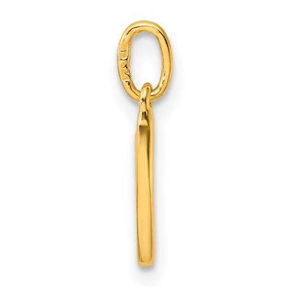 Sterling Silver Gold-tone Polished Letter V Initial Charm