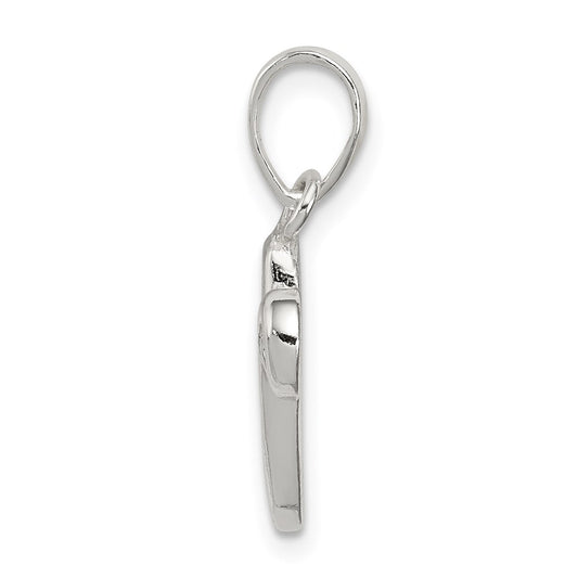 Sterling Silver Letter V Initial Pendant