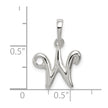 Sterling Silver Letter W Initial Pendant