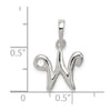 Sterling Silver Letter W Initial Pendant
