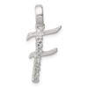 Sterling Silver CZ Letter F Initial Pendant