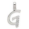 Sterling Silver CZ Letter G Initial Pendant