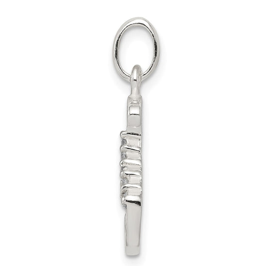 Sterling Silver CZ Letter S Initial Pendant