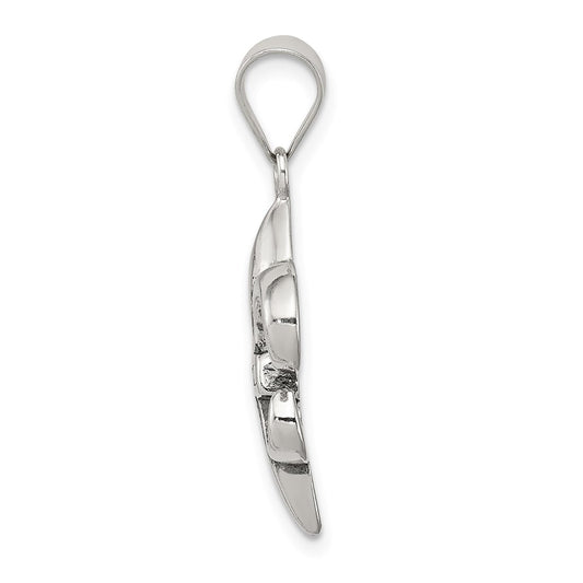 Sterling Silver Antiqued Fleur De lis Pendant