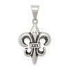 Sterling Silver Antiqued Fleur De lis Pendant