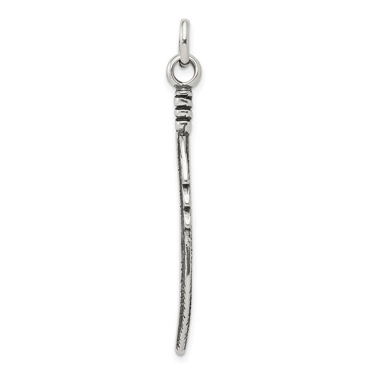 Sterling Silver Antiqued Feather Pendant
