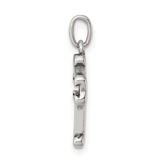 Sterling Silver Antiqued Cross Charm