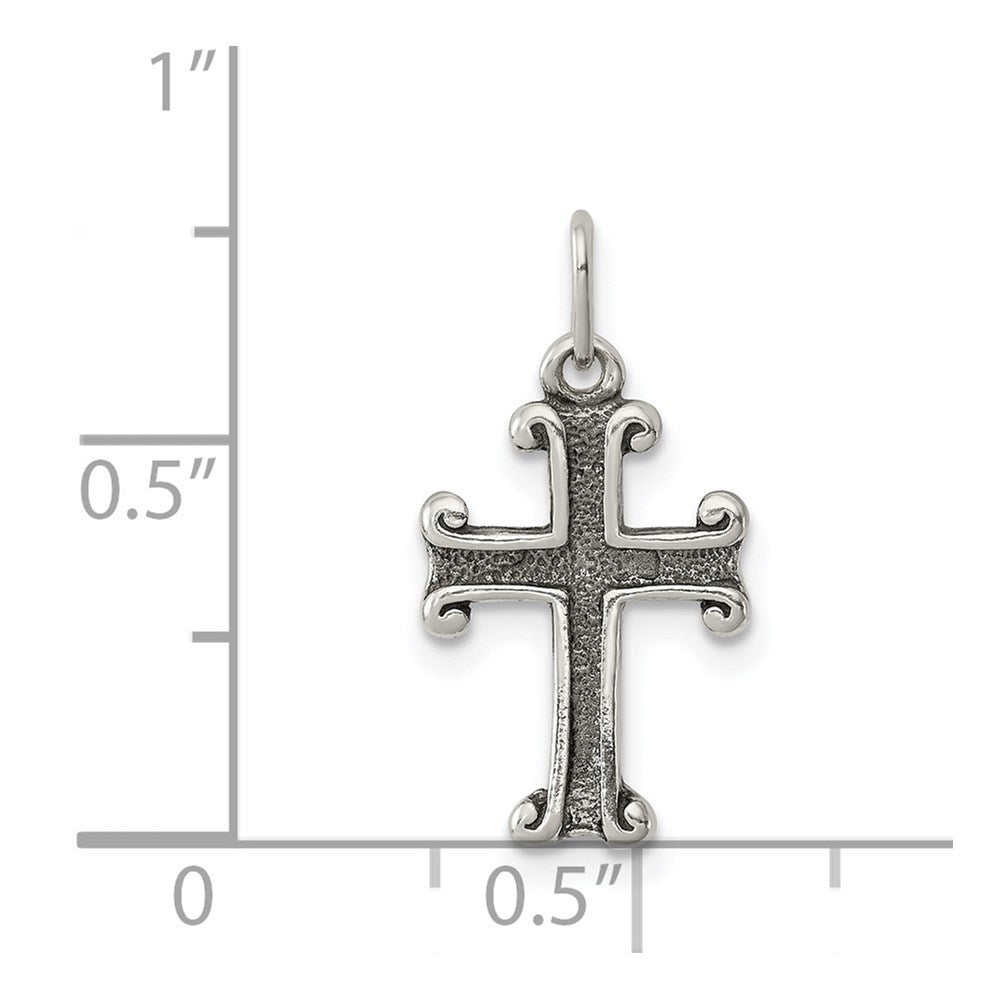 Sterling Silver Antiqued Cross Charm