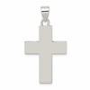 Sterling Silver Rhodium-plated Polished Lords Prayer Cross Pendant